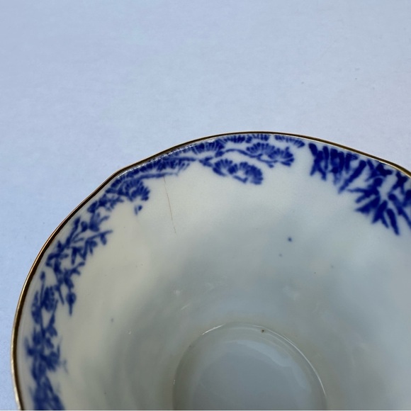 Royal Crown Derby Tea Cup & Saucer Vintage Mikado England Blue & White Gold Rim - Picture 5 of 14